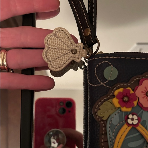 Chala Navy Flip-Flop Wallet with Floral Accents - Picture 5 of 11